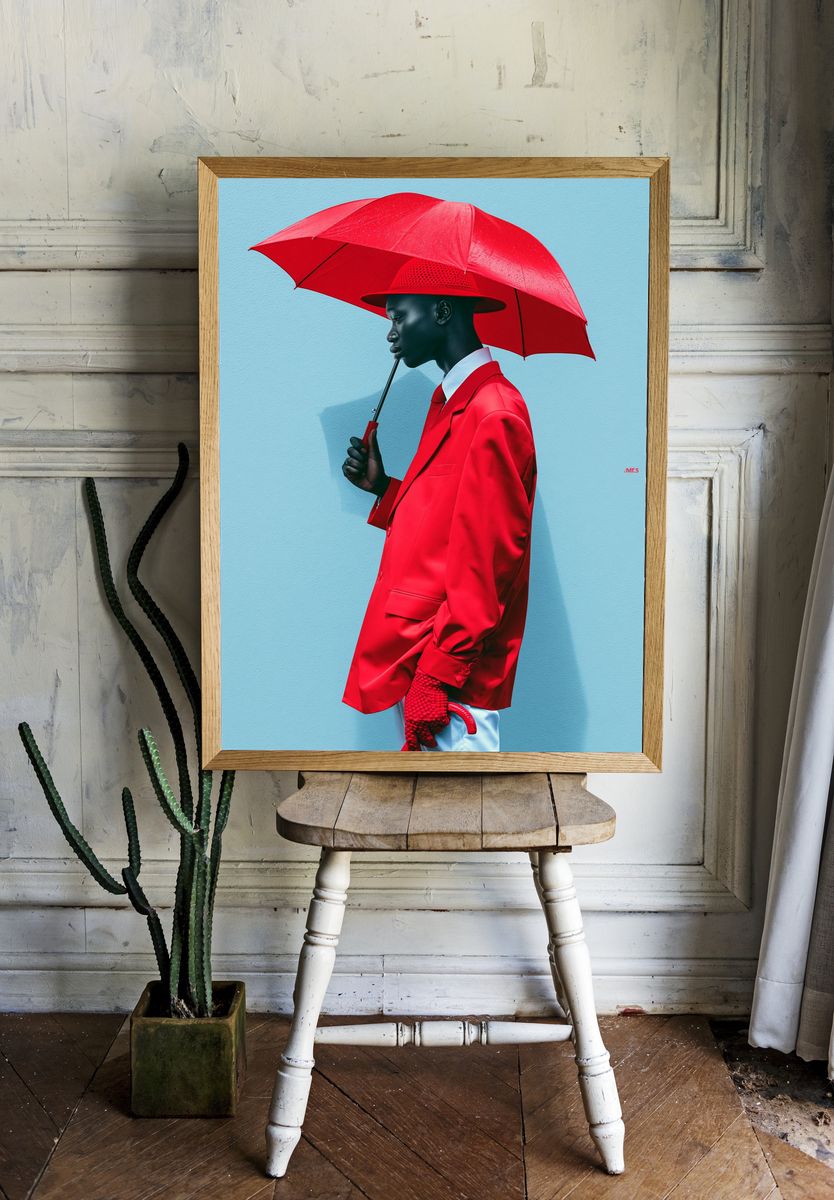 Red Fashion Portrait Poster. room preview