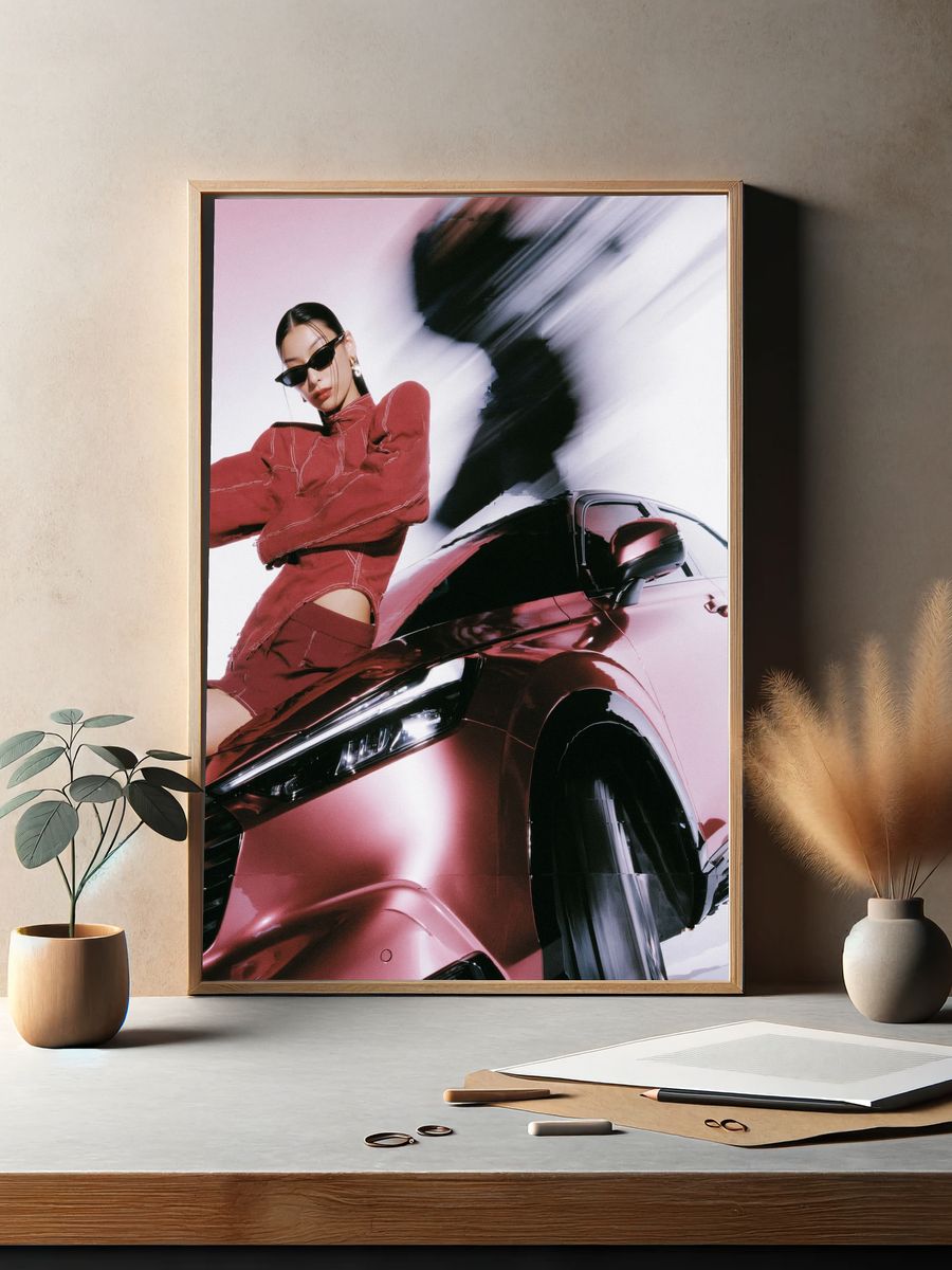 Fashion Model and Car Photography Poster. — room view 2