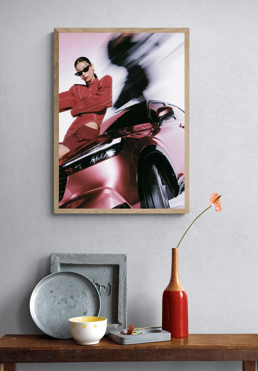 Fashion Model and Car Photography Poster. — room view 3