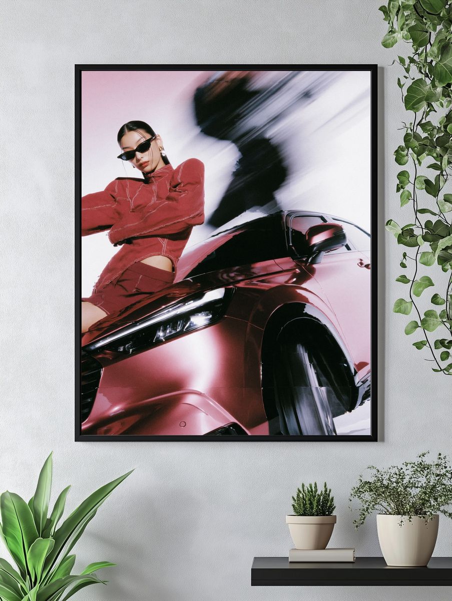 Fashion Model and Car Photography Poster. — room view 4
