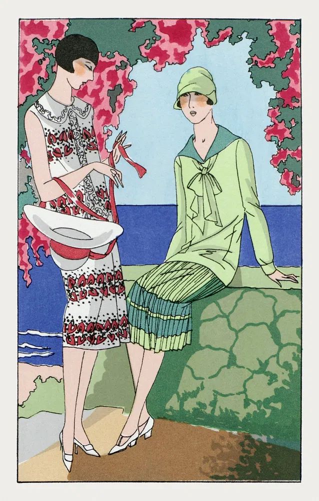 1920s Fashion Illustration Poster. poster — vintage art