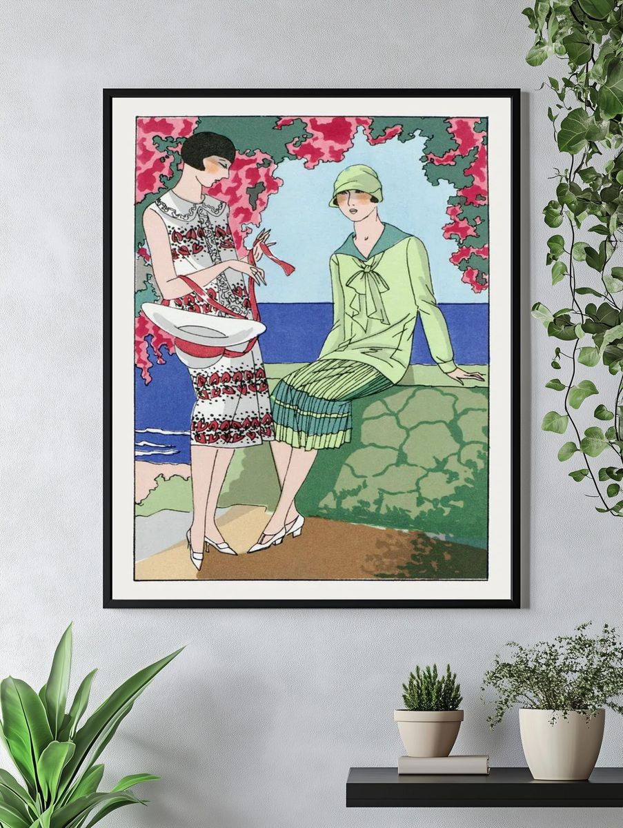 1920s Fashion Illustration Poster. — room view 4