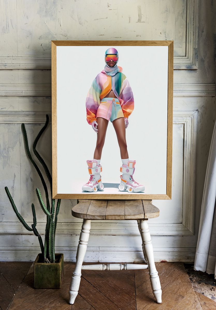 Pastel Futurist Fashion Poster. — room view 1