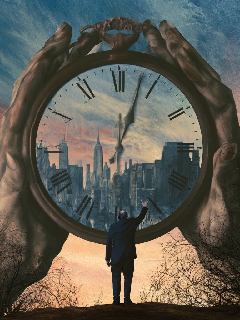 Surreal Time Cityscape Print. poster detail