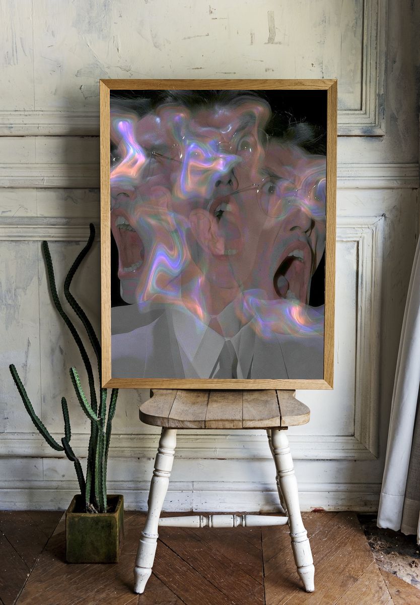 Surreal Scream Portrait Print. — room view 1