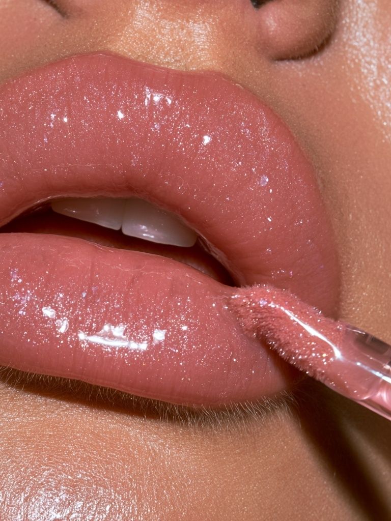 Glossy Pink Lips Fashion Poster. poster — fashion art