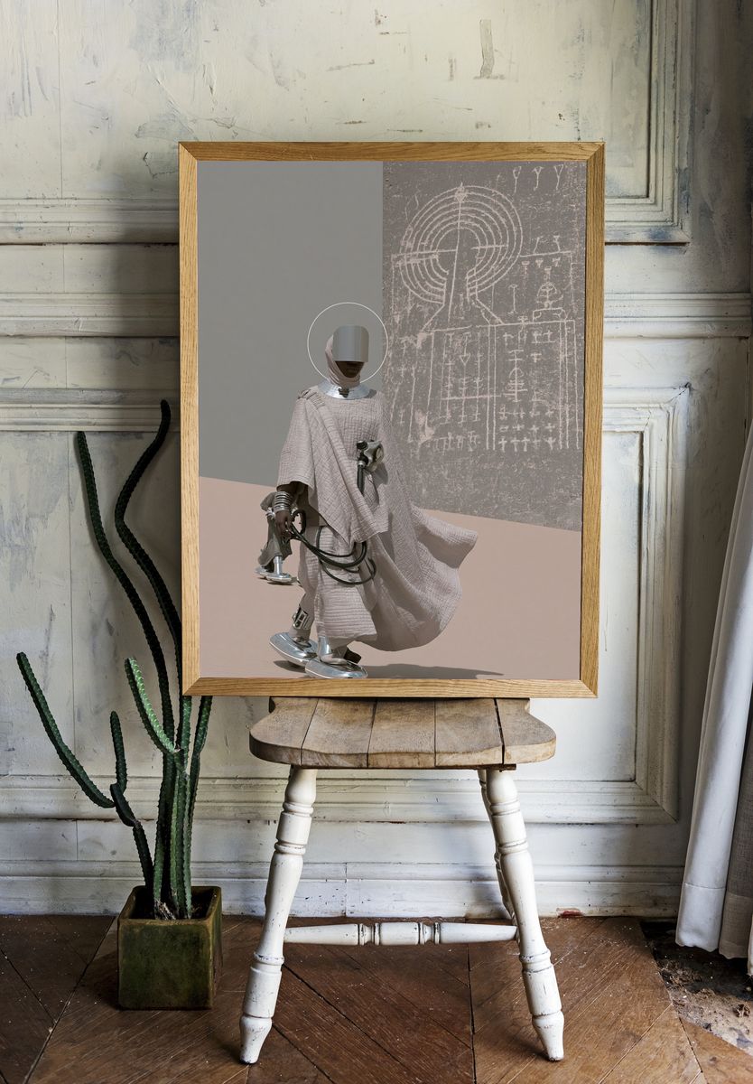 Futurist Fashion Figure Poster. room preview