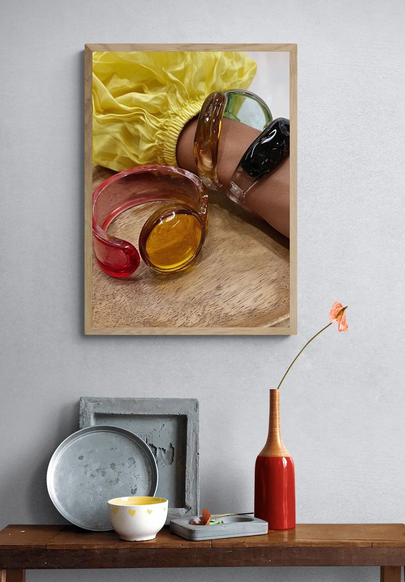 Colorful Resin Bangles Photography Poster. — room view 3