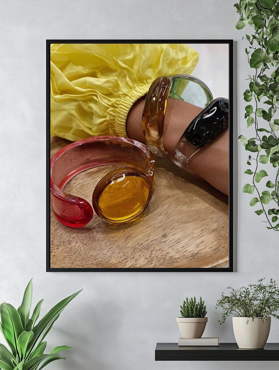 Colorful Resin Bangles Photography Poster. — room view 4