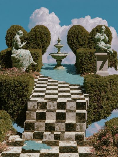 Surreal Garden Stairway Print. poster print