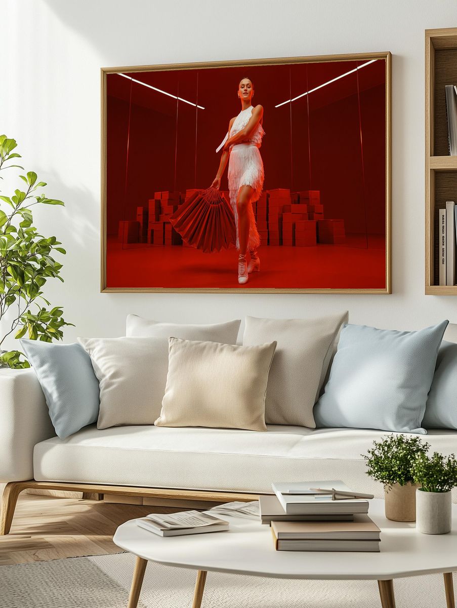 Red Fashion Runway Poster. — room view 2
