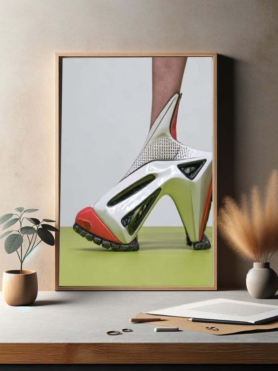 Futuristic Sneaker Fashion Poster. — room view 2