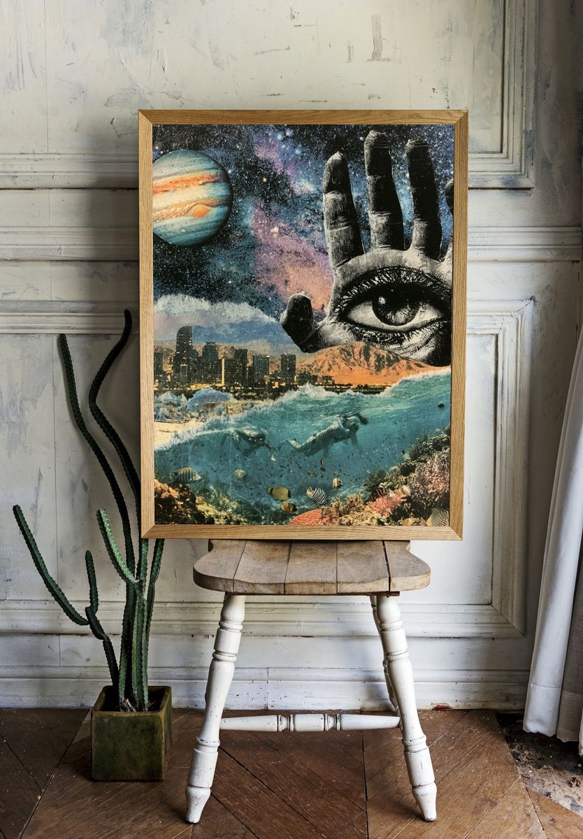 Cosmic Eye Collage Poster. room preview