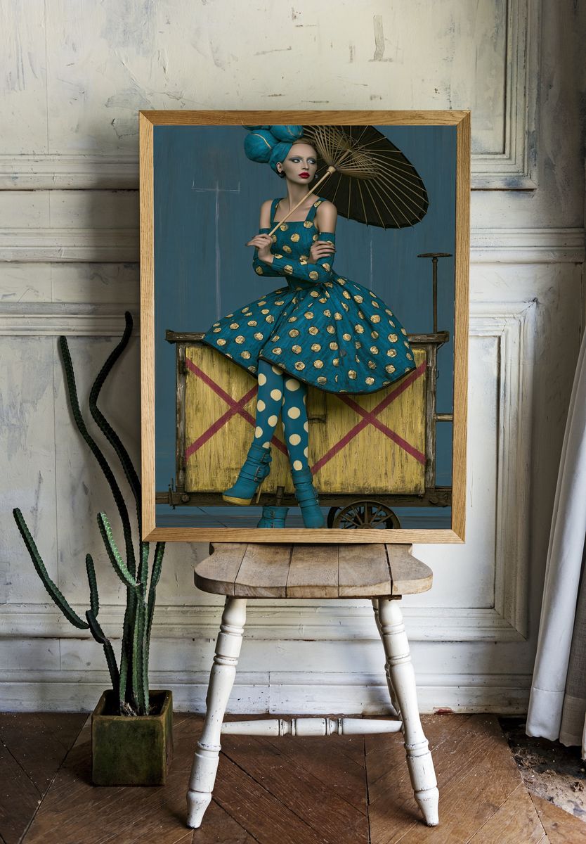 Avant-Garde Fashion Portrait Poster. — room view 1