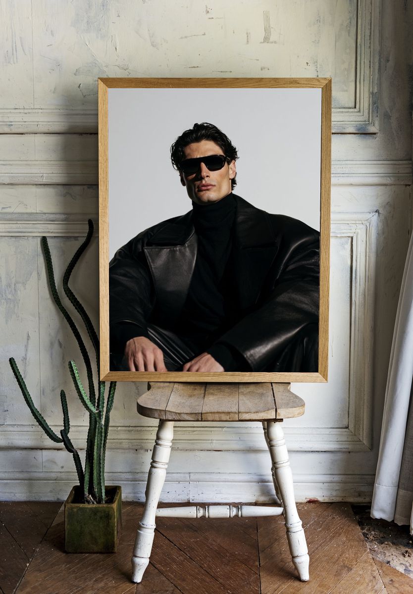 Fashion Portrait in Black Poster. room preview