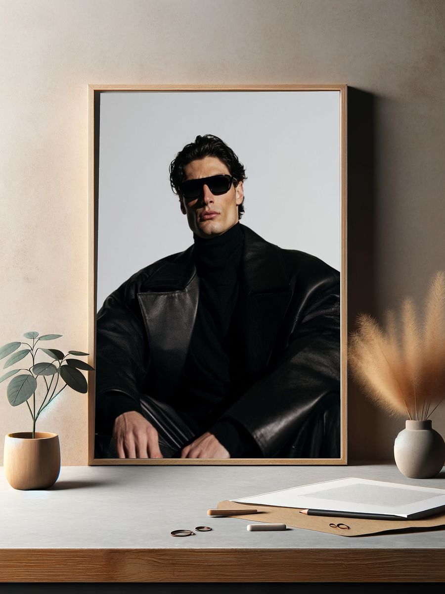 Fashion Portrait in Black Poster. — room view 2