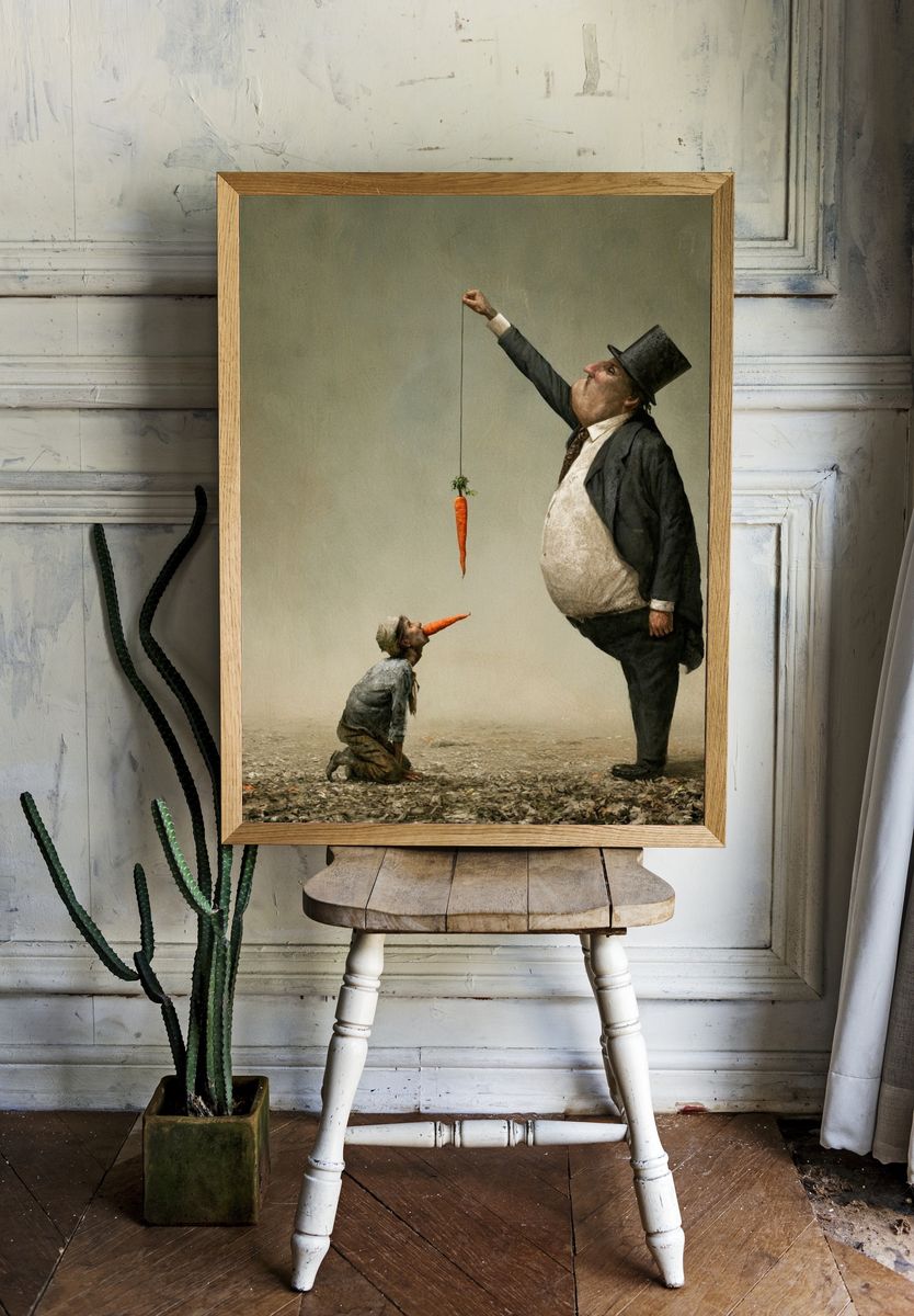 Surreal Carrot Men Print. — room view 1