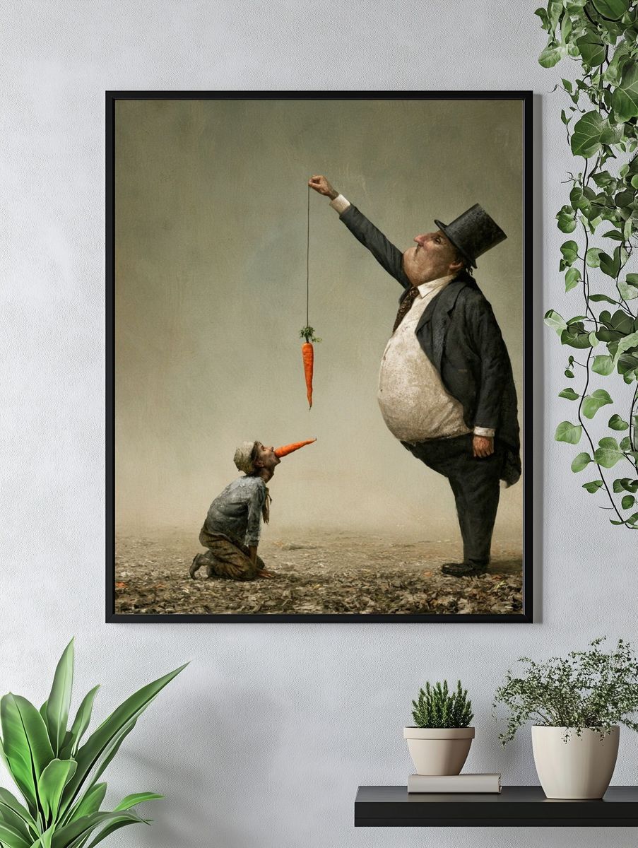 Surreal Carrot Men Print. — room view 4
