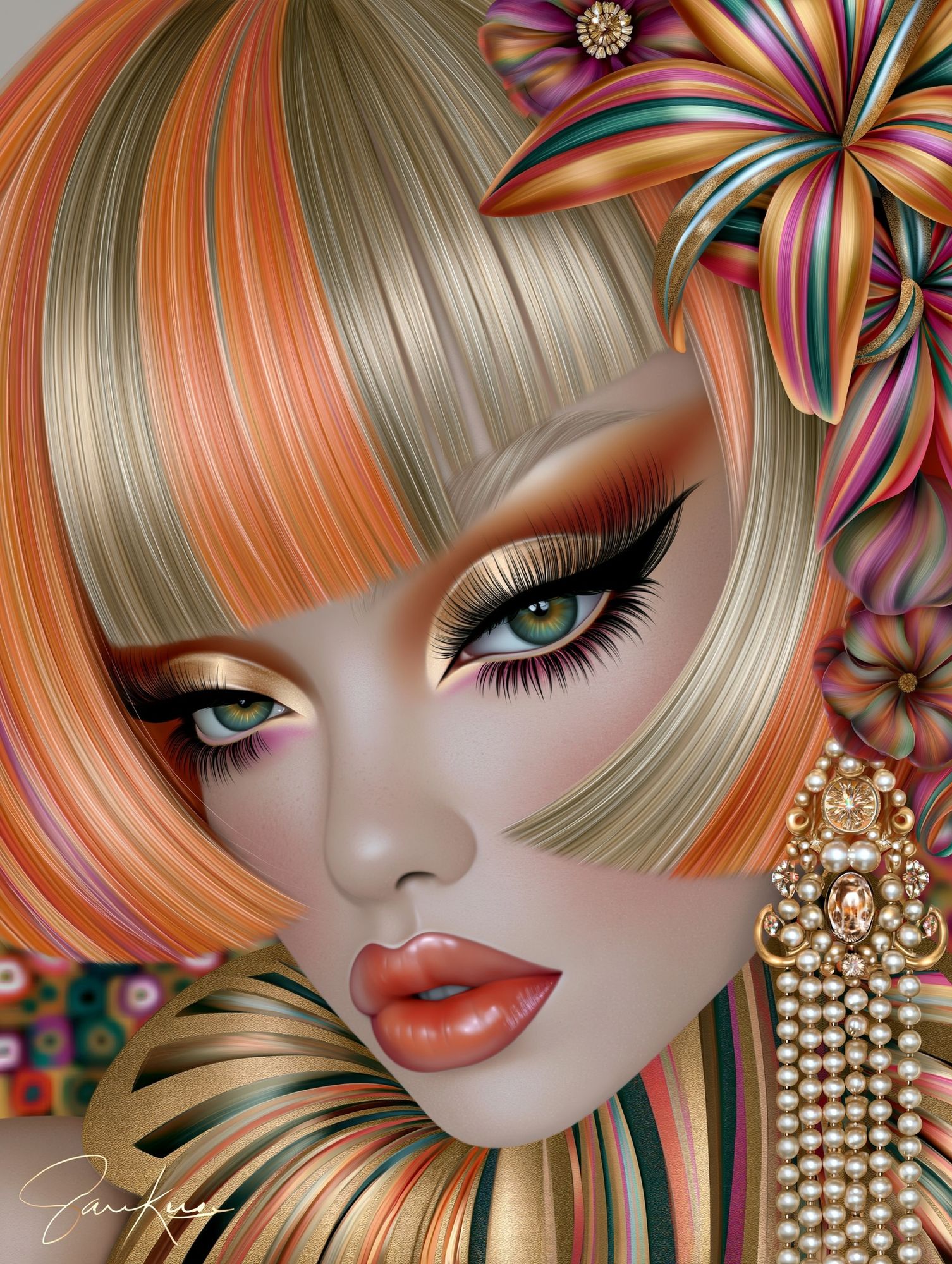 Glamorous Fashion Portrait Print. poster — fashion art