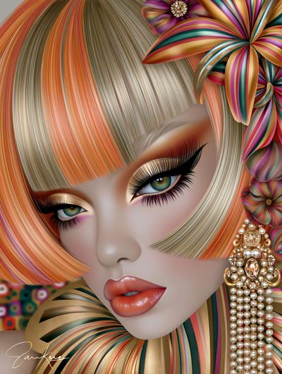Glamorous Fashion Portrait Print. poster