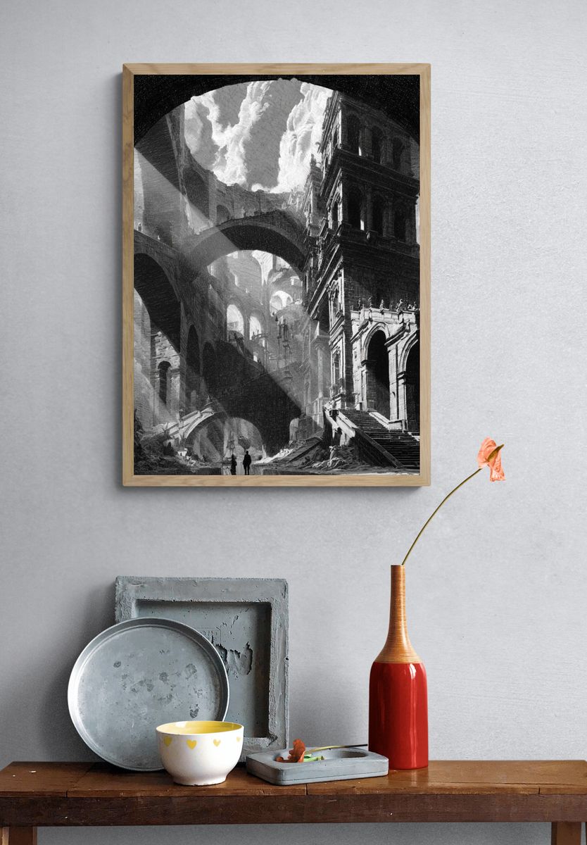 Ruined Arcades — Surrealism Print. — room view 3