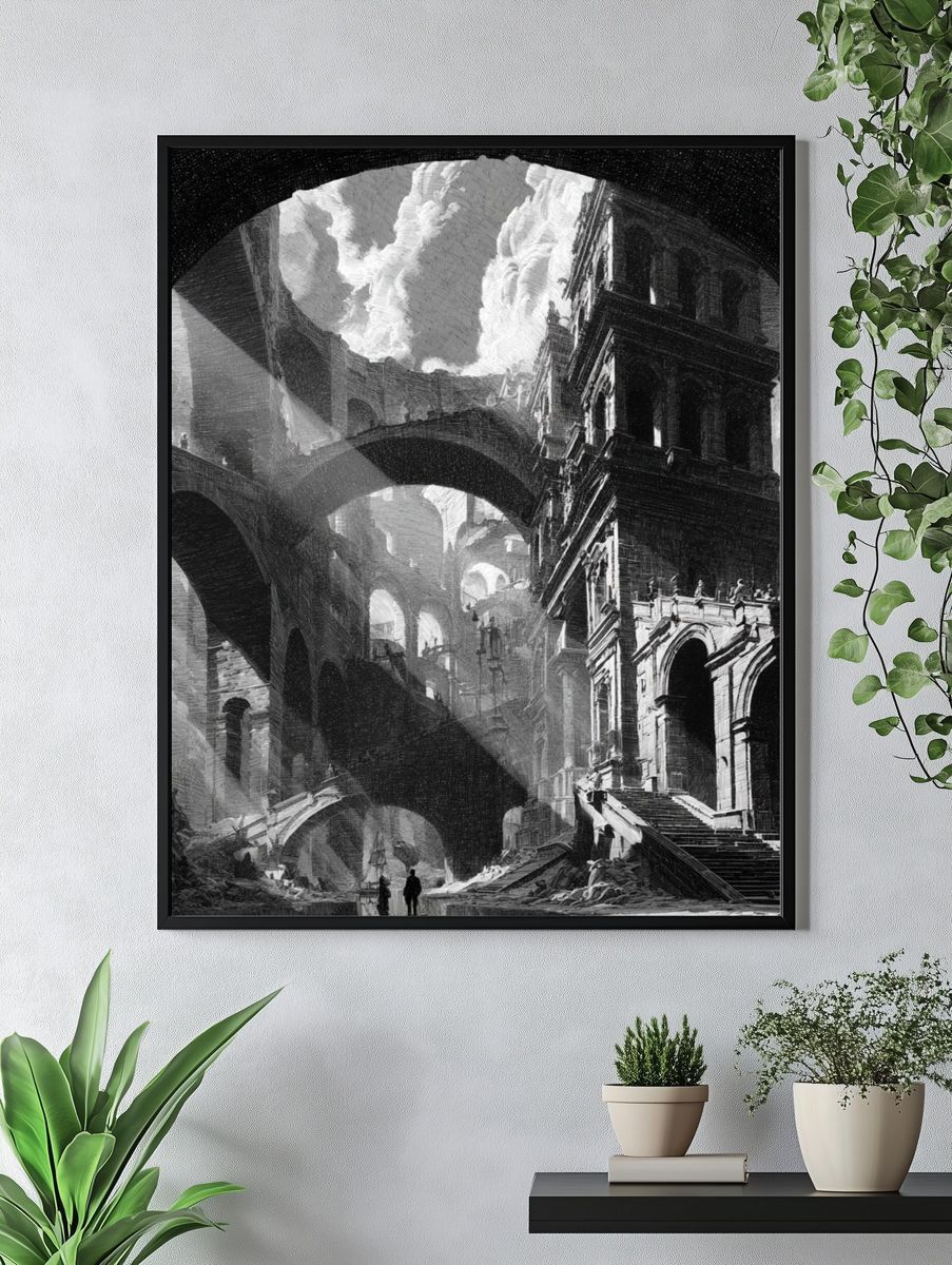 Ruined Arcades — Surrealism Print. — room view 4