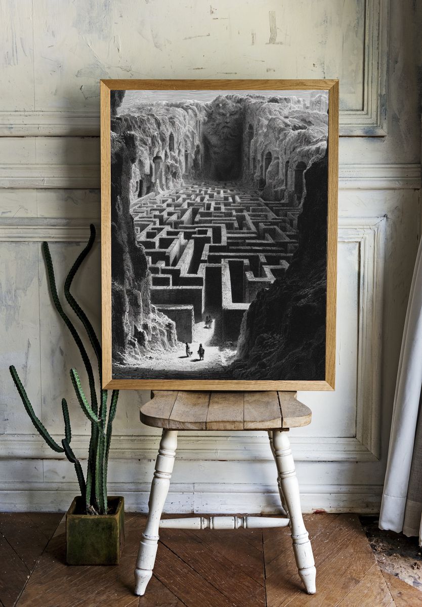 Surreal Labyrinth Canyon Print. — room view 1