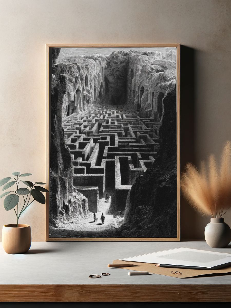Surreal Labyrinth Canyon Print. — room view 2