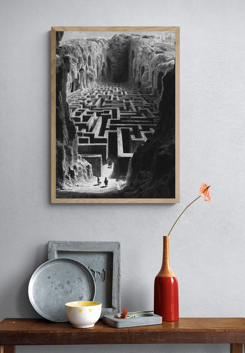 Surreal Labyrinth Canyon Print. — room view 3
