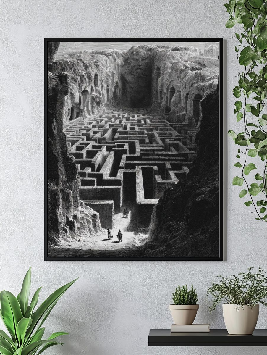 Surreal Labyrinth Canyon Print. — room view 4