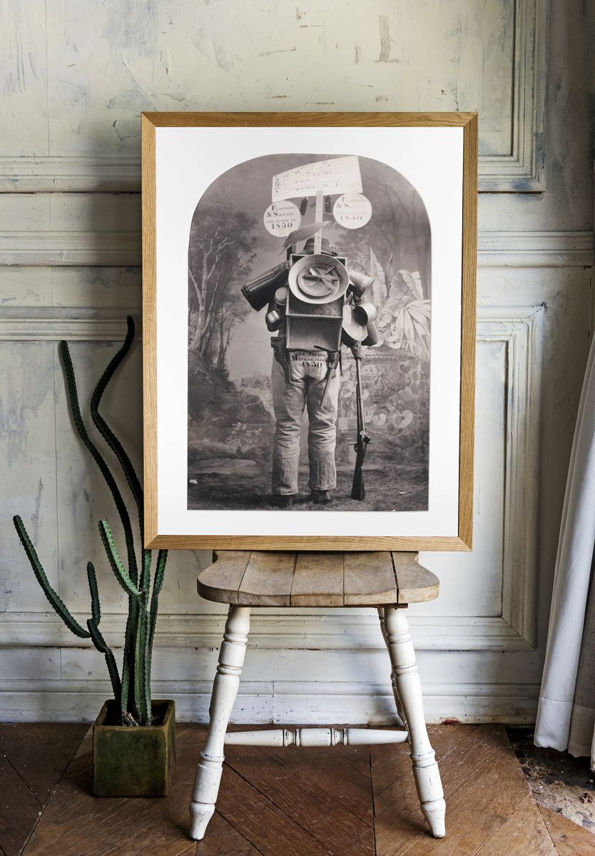Surreal Miner Collage Print room preview