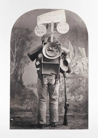 Surreal Miner Collage Print. poster