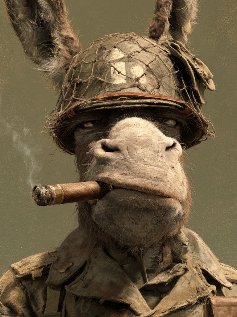 Donkey Soldier Surrealism Print. poster detail