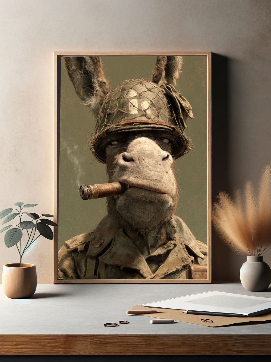 Donkey Soldier Surrealism Print. — room view 2