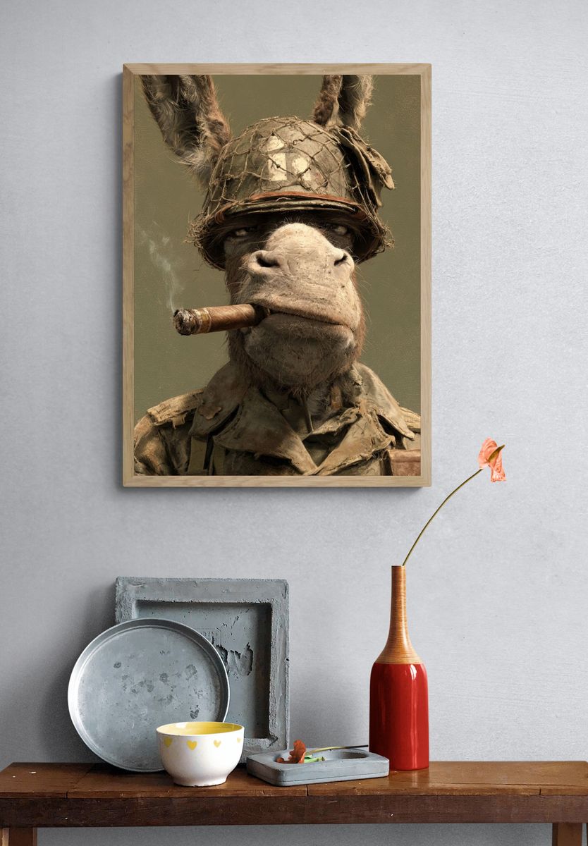 Donkey Soldier Surrealism Print. — room view 3
