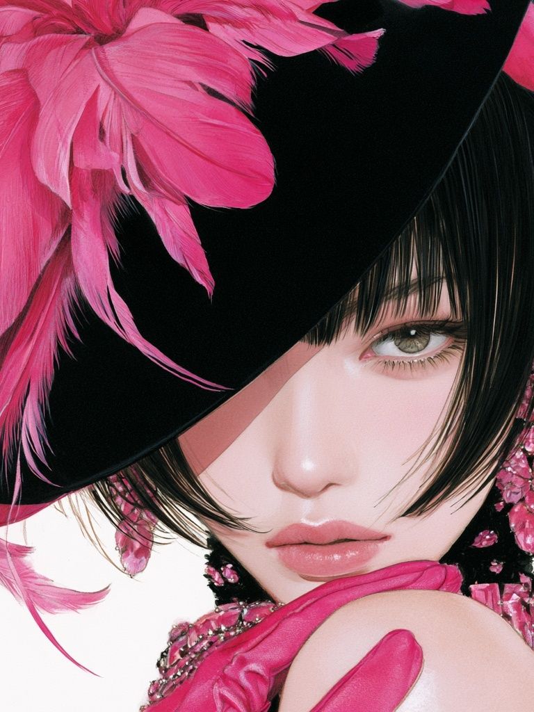 Pink Fashion Portrait Poster. poster — fashion art