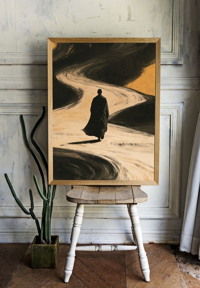 Desert Wanderer Surrealism Print. — room view 1