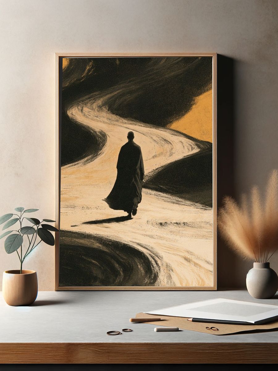 Desert Wanderer Surrealism Print. — room view 2