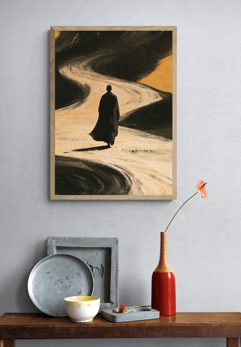 Desert Wanderer Surrealism Print. — room view 3