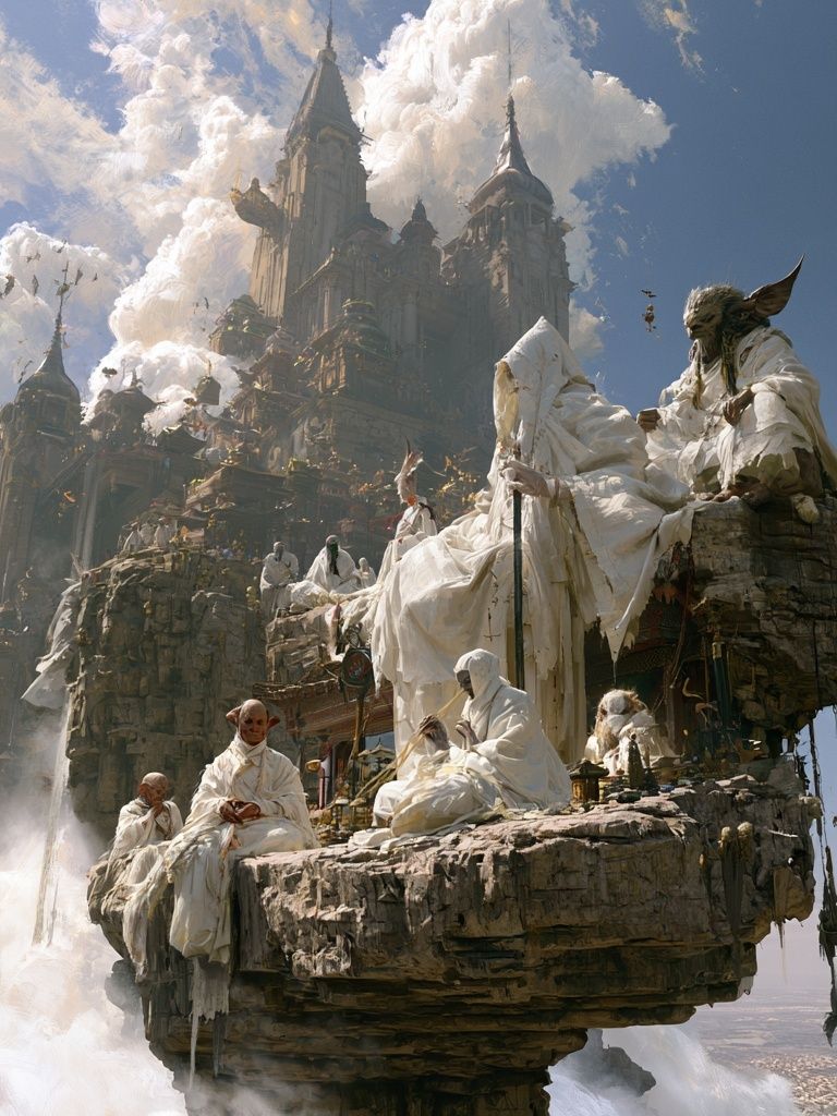 Floating Temple Citadel Poster. poster — fine-art art