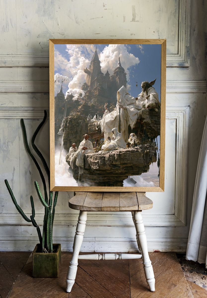 Floating Temple Citadel Poster. room preview