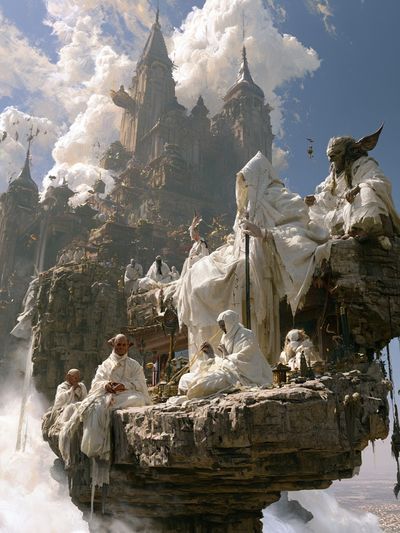 Floating Temple Citadel Poster. poster