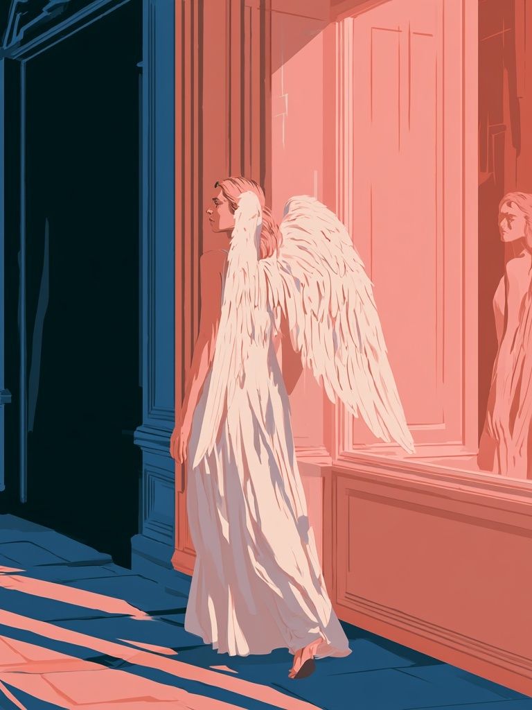 Winged Figure Surrealism Print. poster detail