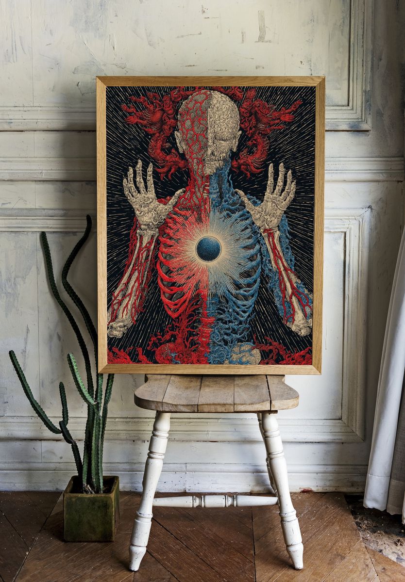 Anatomical Cosmic Figure Surrealism Poster room preview