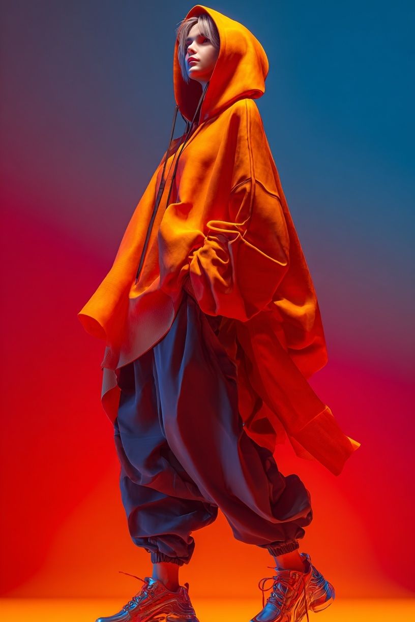 Neon Hoodie Fashion Poster. poster — fashion art
