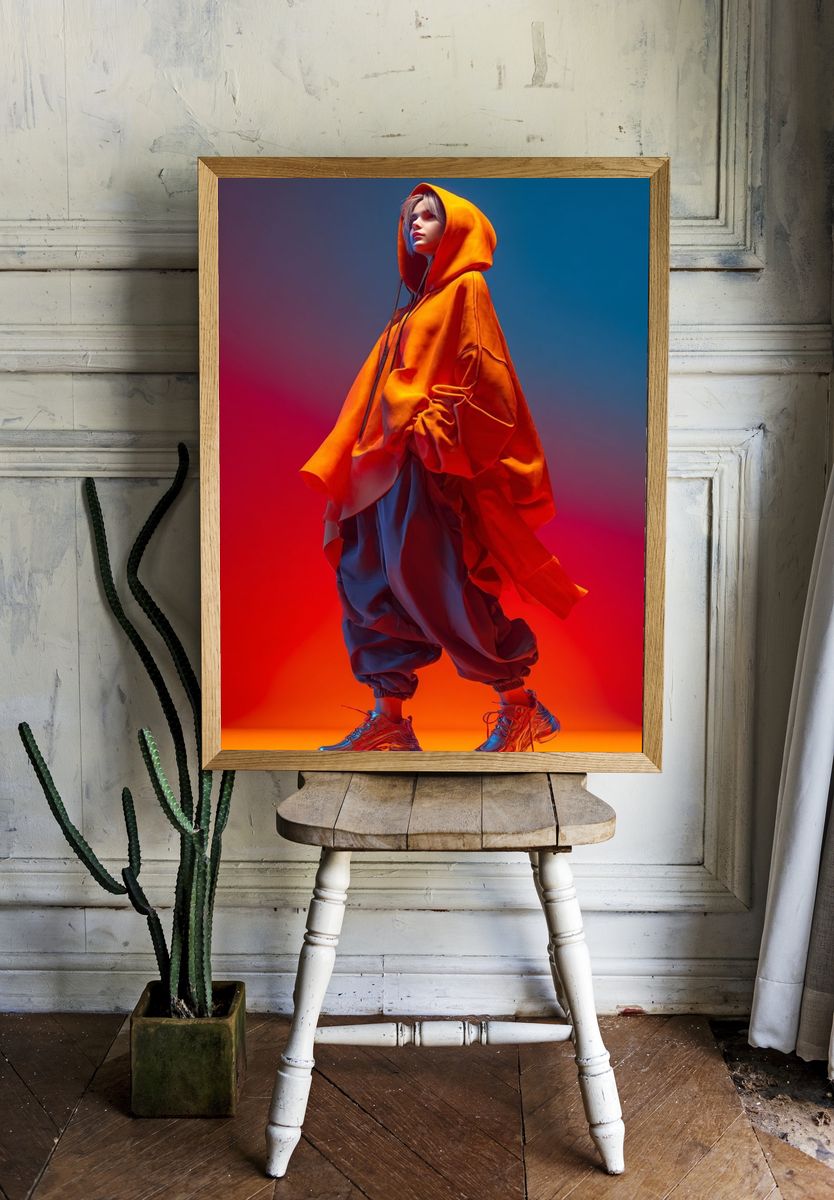 Neon Hoodie Fashion Poster. room preview