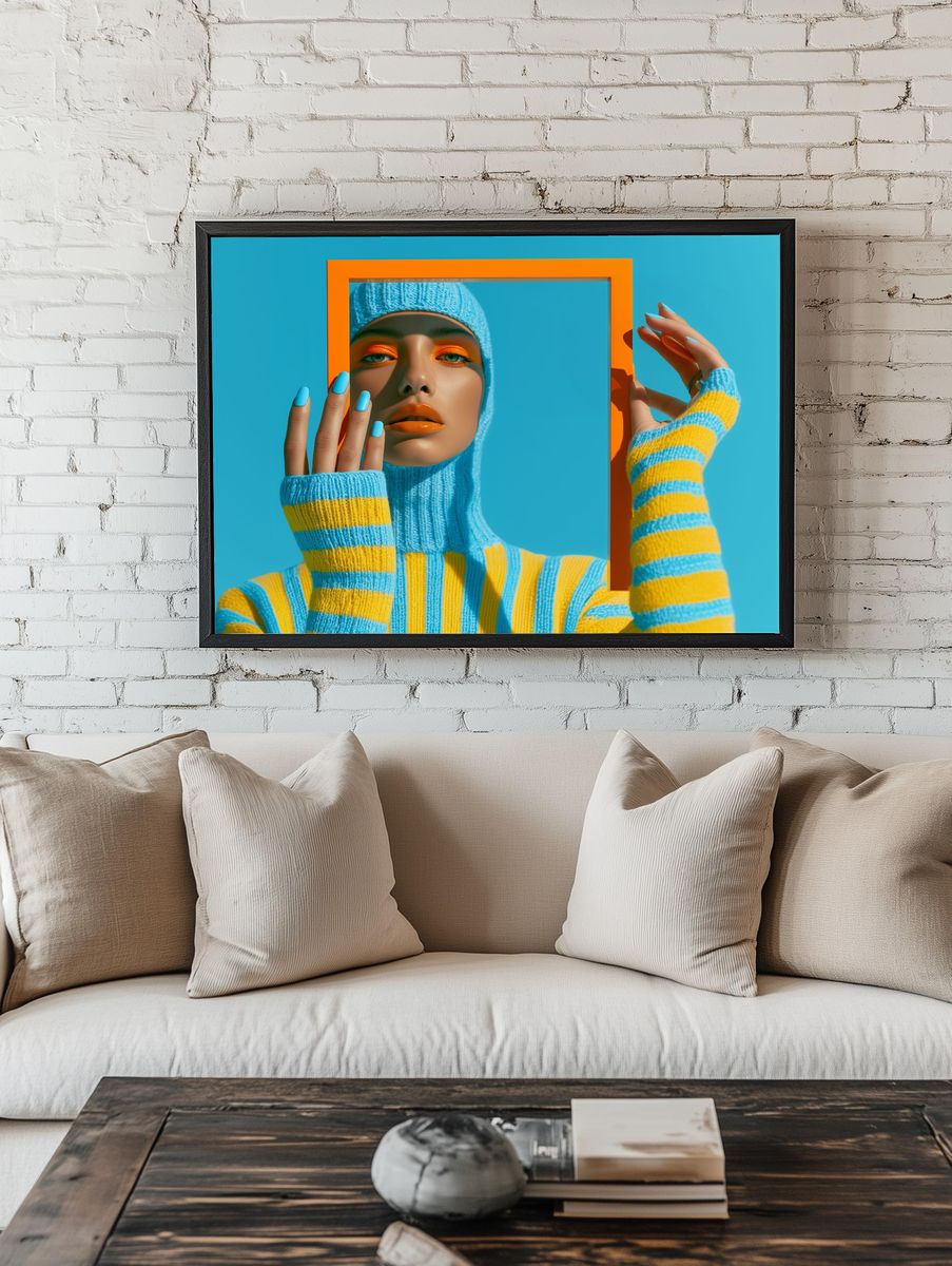 Colorful Fashion Portrait Poster. — room view 1