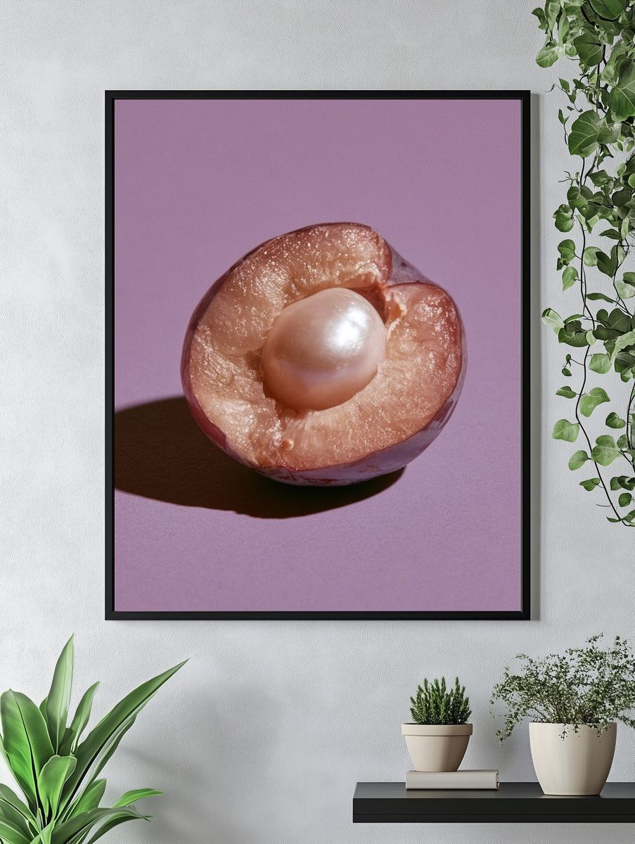 Pearl Plum Still Life Poster. — room view 4