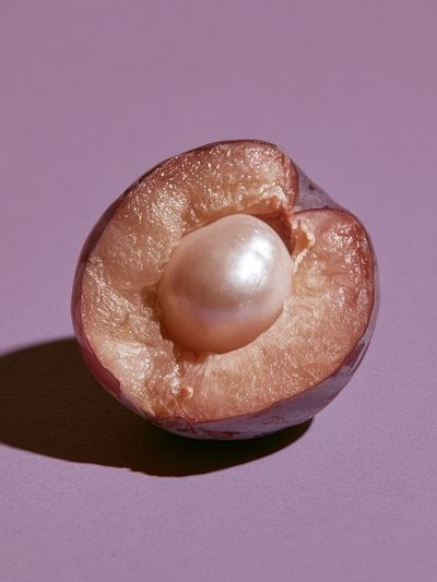Pearl Plum Still Life Poster. poster