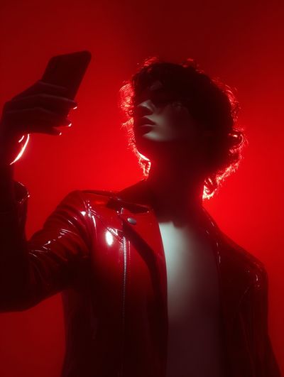 Red Jacket Silhouette — Fashion Print